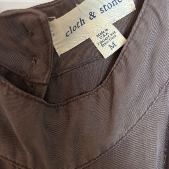 Anthropologie/Cloth & Stone Oversized Purple/Stone Jumpsuit - Picture 2 of 4